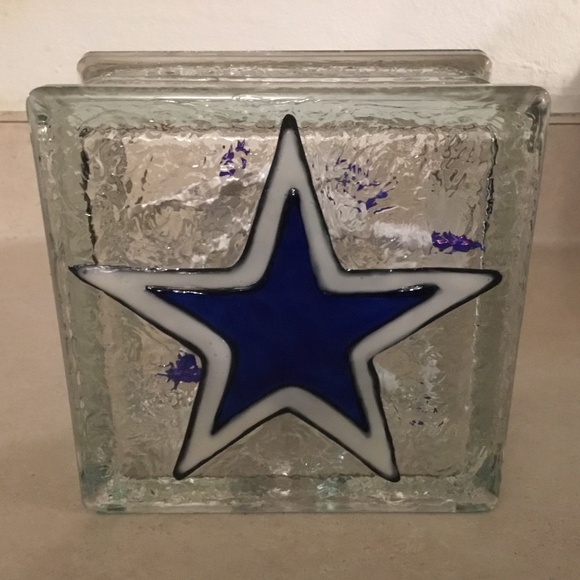 New, DALLAS COWBOYS light up glass block hand painted. - Picture 5 of 5